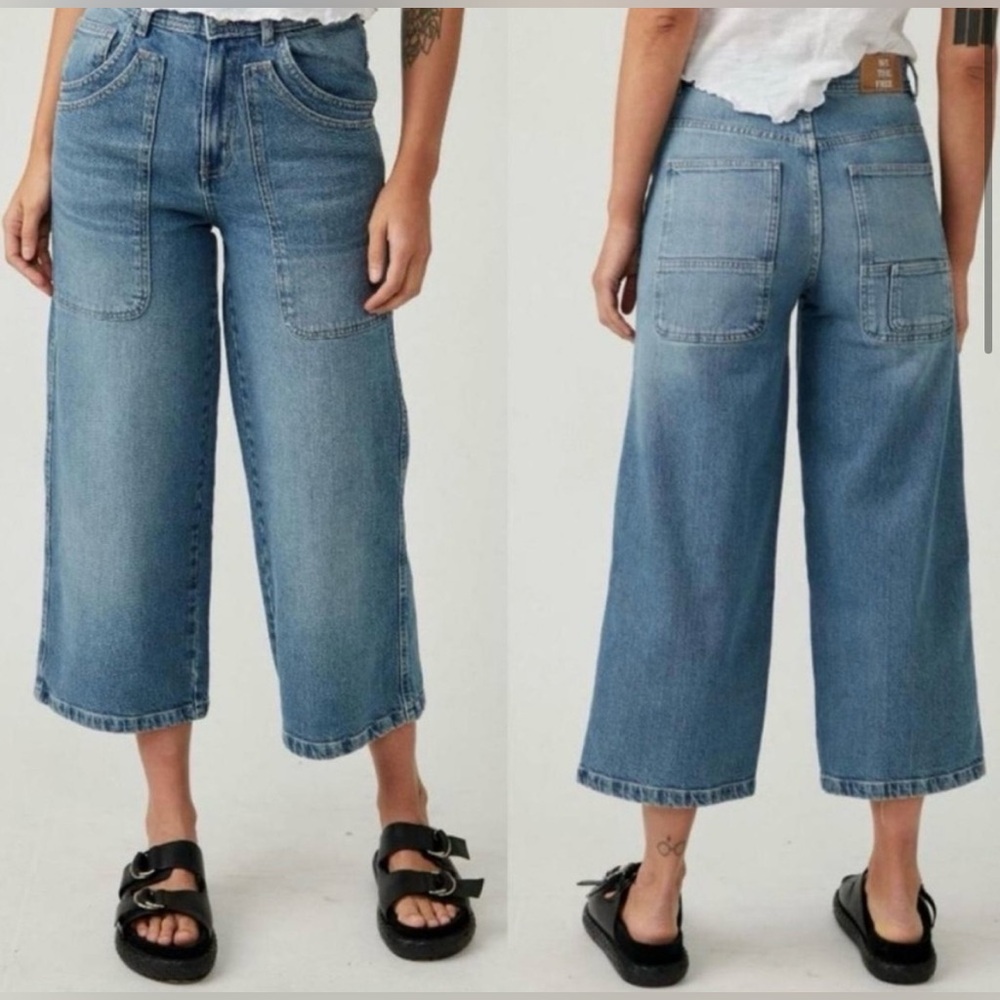 We The Free Blue Wide Leg Jeans
